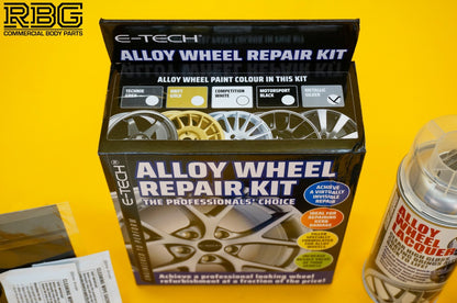 Alloy Wheel Repair Kit SILVER Wheel Spray Paint Refurbishment  + Lacquer E-TECH