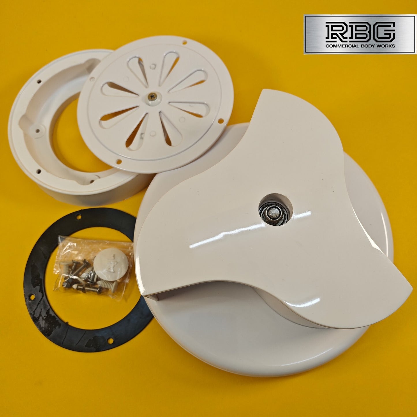 Centaflow™ Wind Driven Vent White Horsebox Classic Profile Rotary Van Roof Air