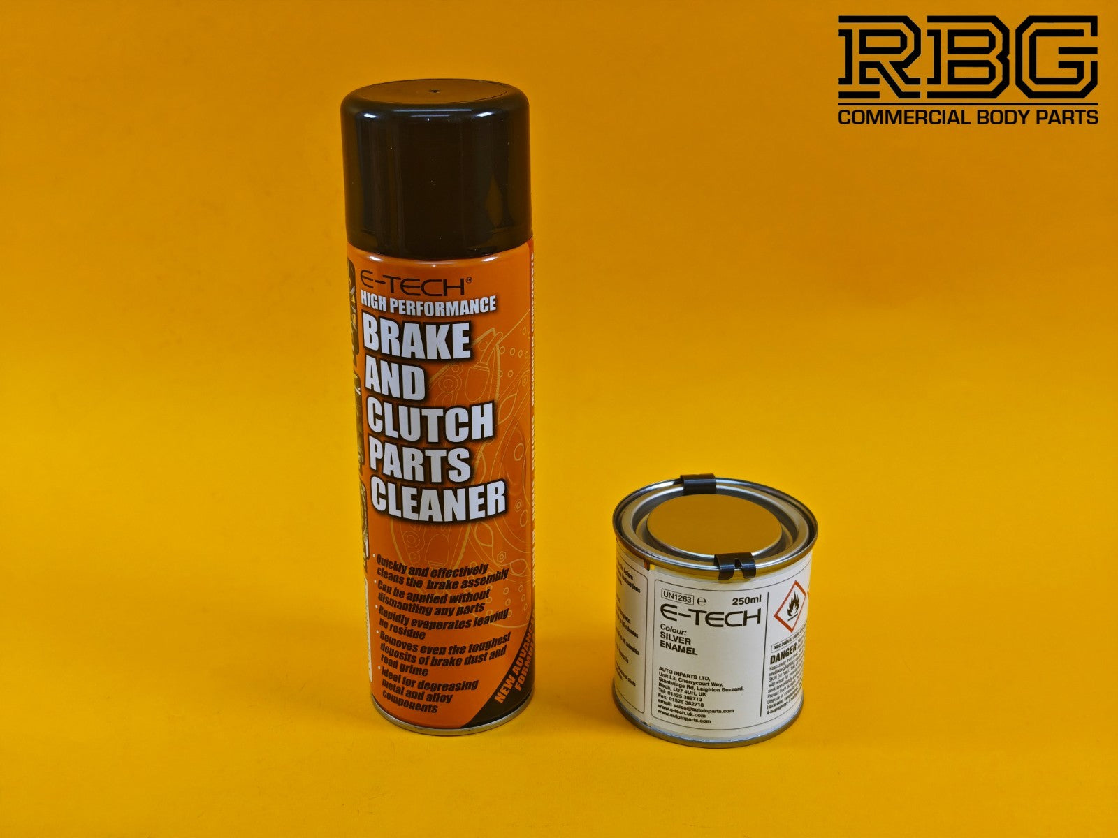 Brake Caliper Paint Kit SILVER Paint + Cleaner + Brush E-TECH For Car Vehicle UK