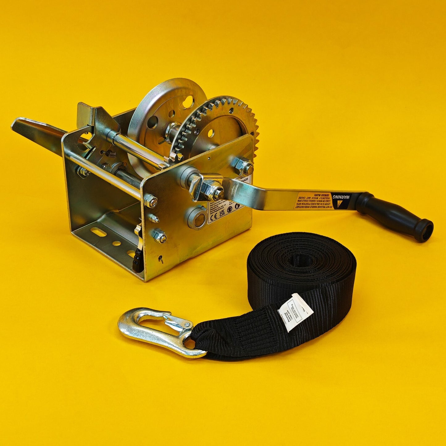 2000Lb Hand Winch + Strap & Hook 900Kg Professional Dual Speed Heavy Duty 7M UK