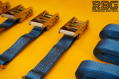 Axle Recovery Strap 1mx50mm + 4x Tie Down Ratchet Strap 4mx50mm 5Ton Lashing