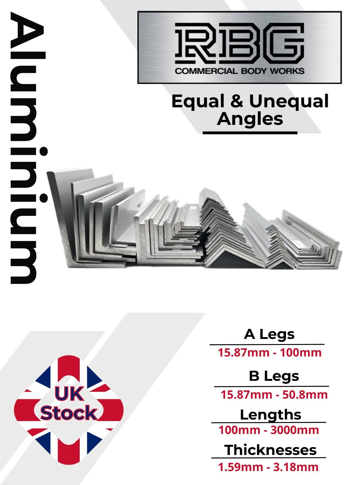 ALUMINIUM ANGLE Equal & Unequal Angles All Sizes & Thickness Free UK Delivery