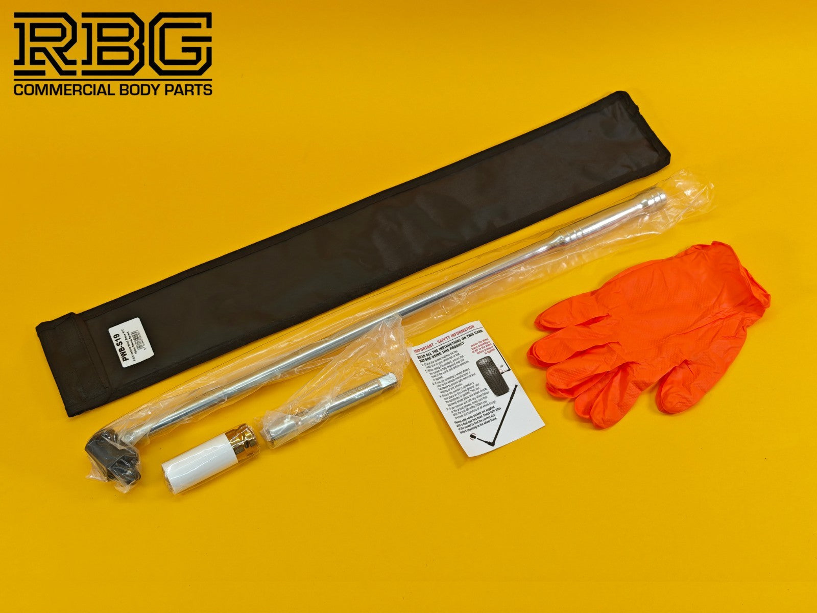 Vehicle Wheel Brace Kit 19mm Pro Sleeved Socket Protective Gloves Extension Bar