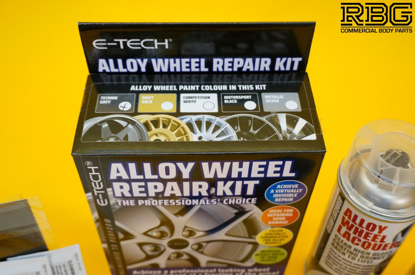 Alloy Wheel Refurbishment Repair Kit GREY Wheel Spray Paint + Lacquer E-TECH