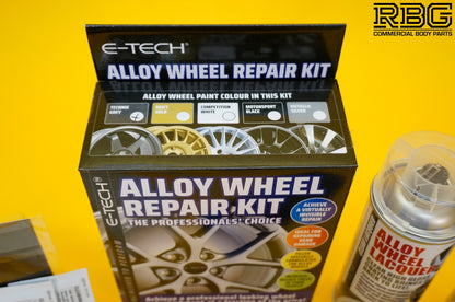 Alloy Wheel Refurbishment Repair Kit GREY Wheel Spray Paint + Lacquer E-TECH