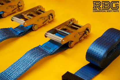 Recovery Ratchet Strap 4Pc SET 4m Over Wheel 50mm + Winching Assistance Strap