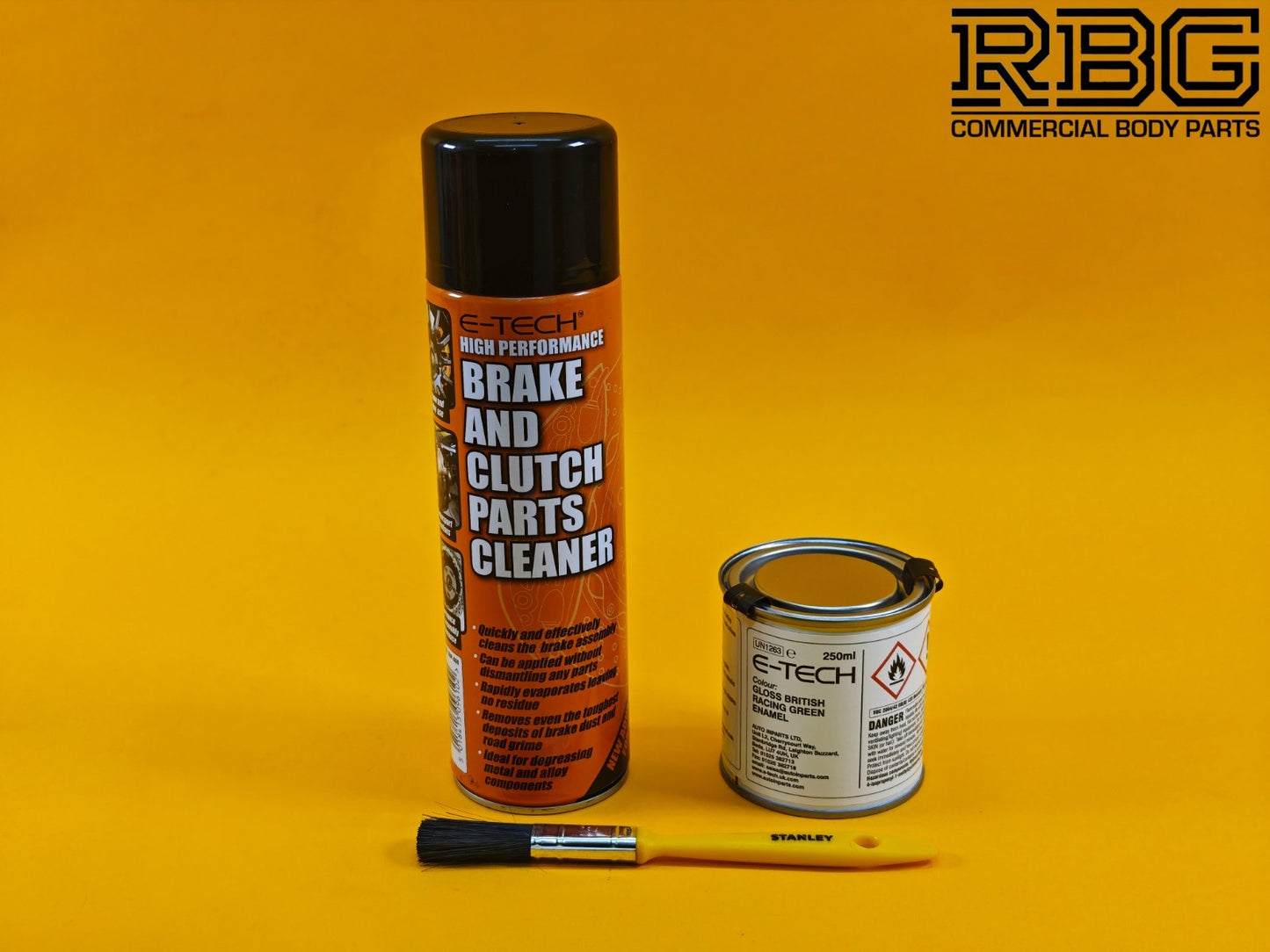 Brake Caliper Paint Kit BRITISH RACING GREEN Paint + Cleaner + Brush E-TECH UK