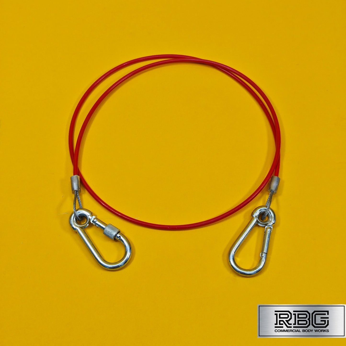 Breakaway Cable Red PVC 1m x 2mm for Trailer Caravan Carabiner Brake Cable UK
