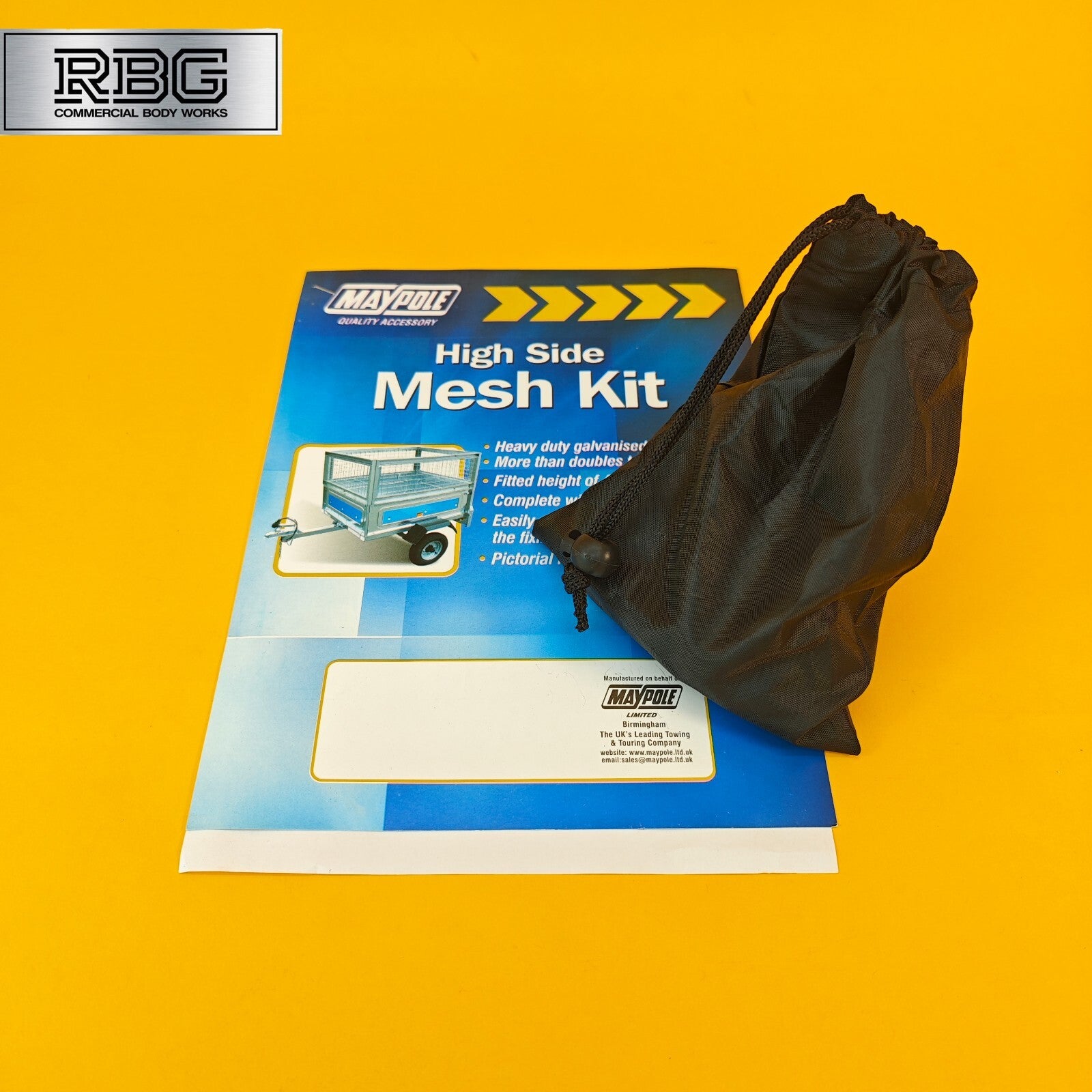 High Side Mesh Kit + Cover for Erde 122 & Maypole MP6812 Trailers Heavy Duty UK