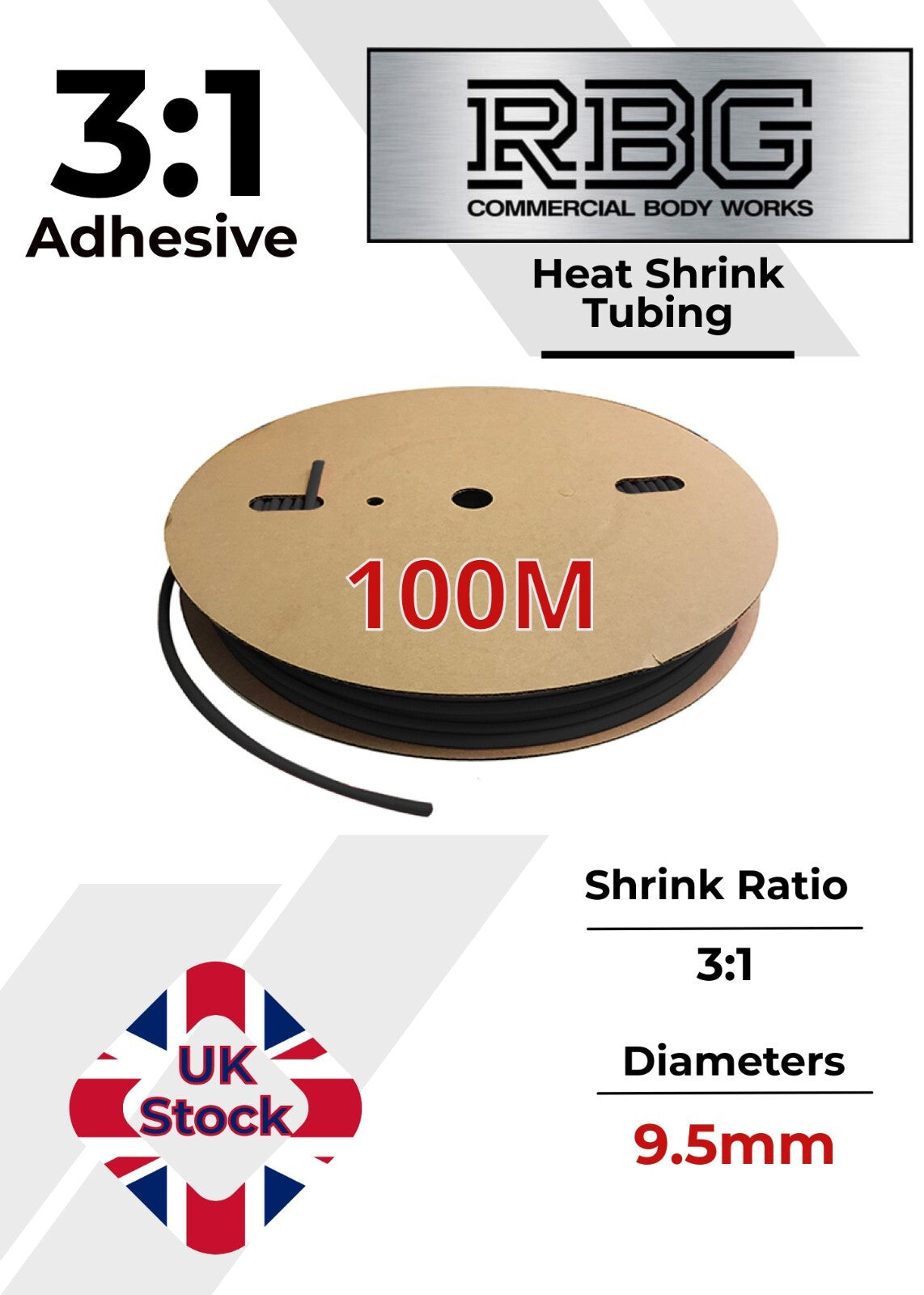 ADHESIVE HEAT SHRINK TUBE 3:1 BLACK HIGH QUALITY SHRINKS: 1M,5M,10M,20M,50M,100M