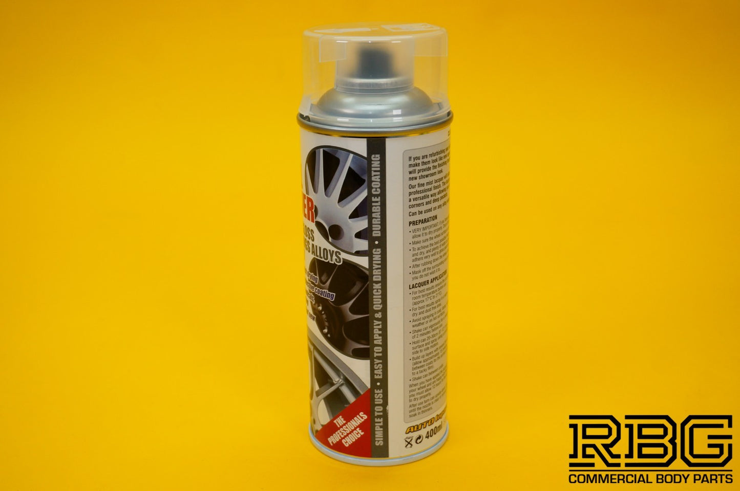 Clear Alloy Wheel Lacquer Spray 400ml Chip Resistant Wheel Refurbishing E-TECH
