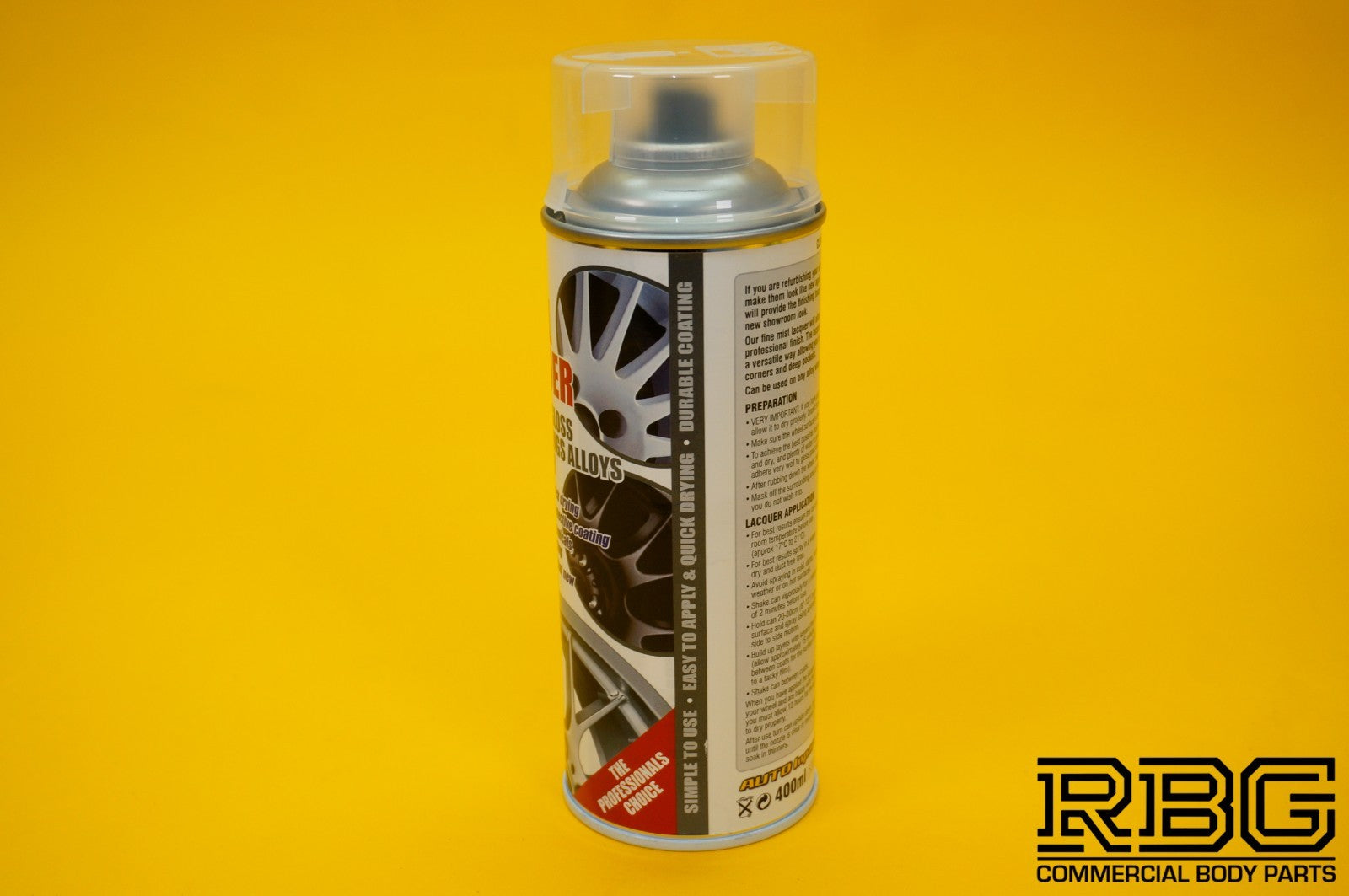 Clear Alloy Wheel Lacquer Spray 400ml Chip Resistant Wheel Refurbishing E-TECH