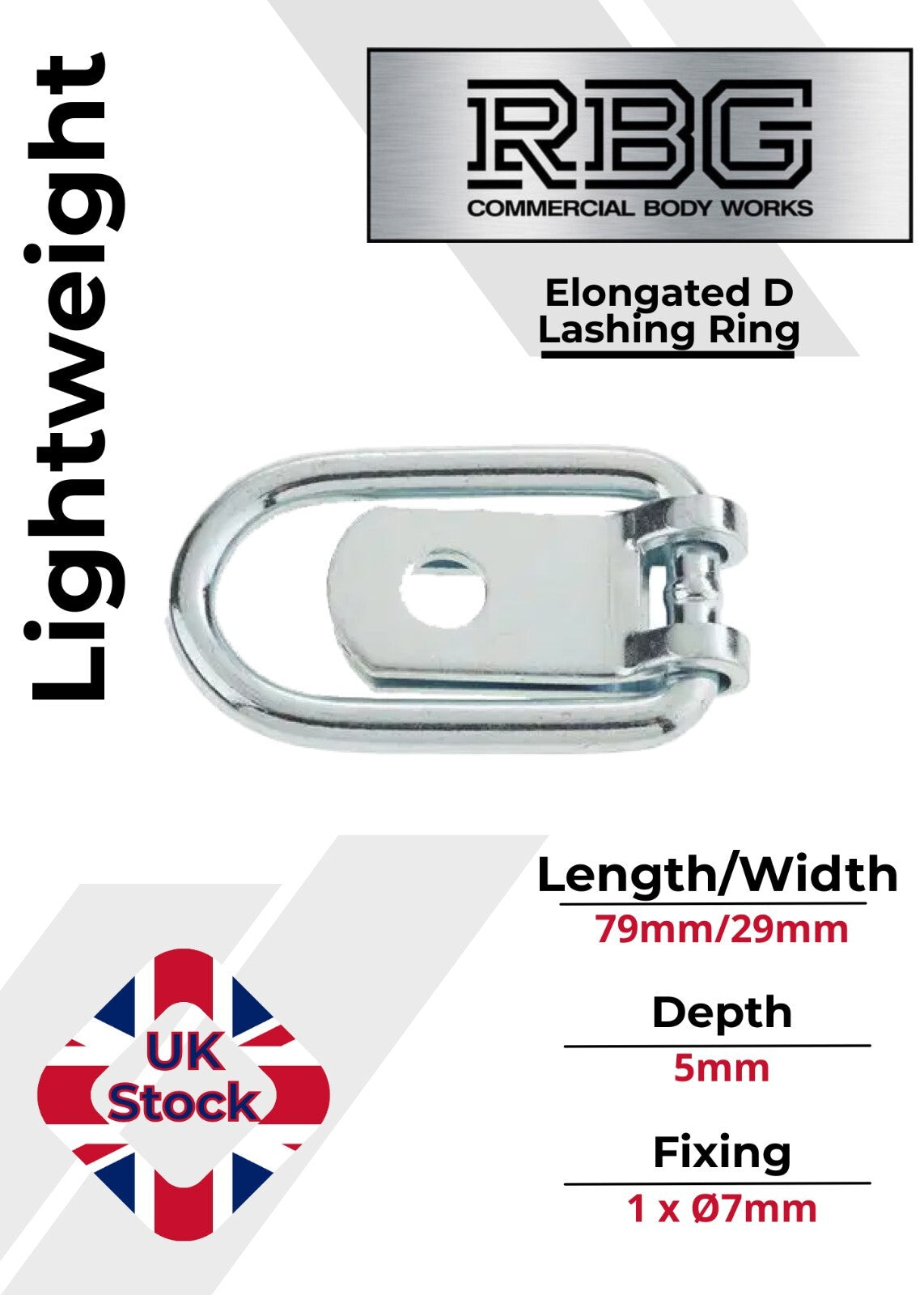 2x Small Lashing Ring Tie Down Zinc Plated for Trailer Horsebox Truck Van...