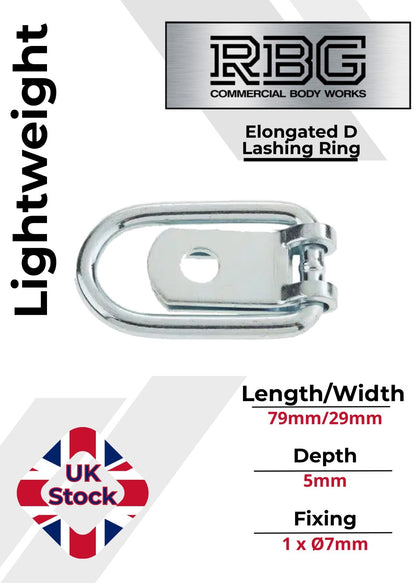 2x Small Lashing Ring Tie Down Zinc Plated for Trailer Horsebox Truck Van...