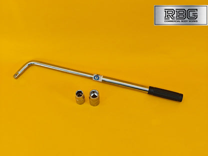 Extendable Wheel Nut Wrench 2 Reversible Sockets 17mm 19mm 21mm 23mm Power Bar