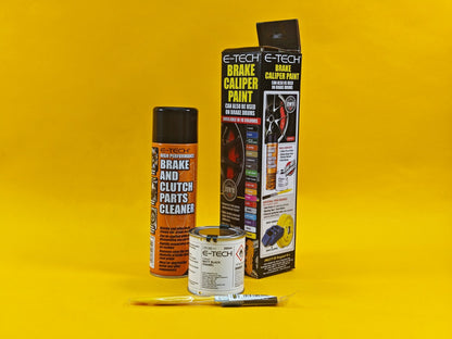 Brake Caliper Paint Kit MATT BLACK Paint + Cleaner + Brush E-TECH Car Vehicle UK