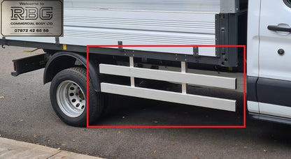 Ford Transit single cab crash rails. Side guards without corner pillars.