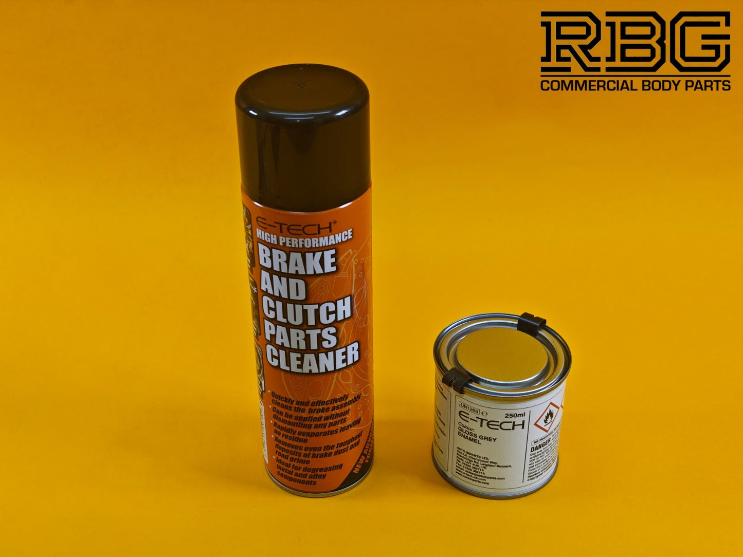 Brake Caliper Paint Kit GREY Paint + Cleaner + Brush E-TECH For Car Vehicle UK