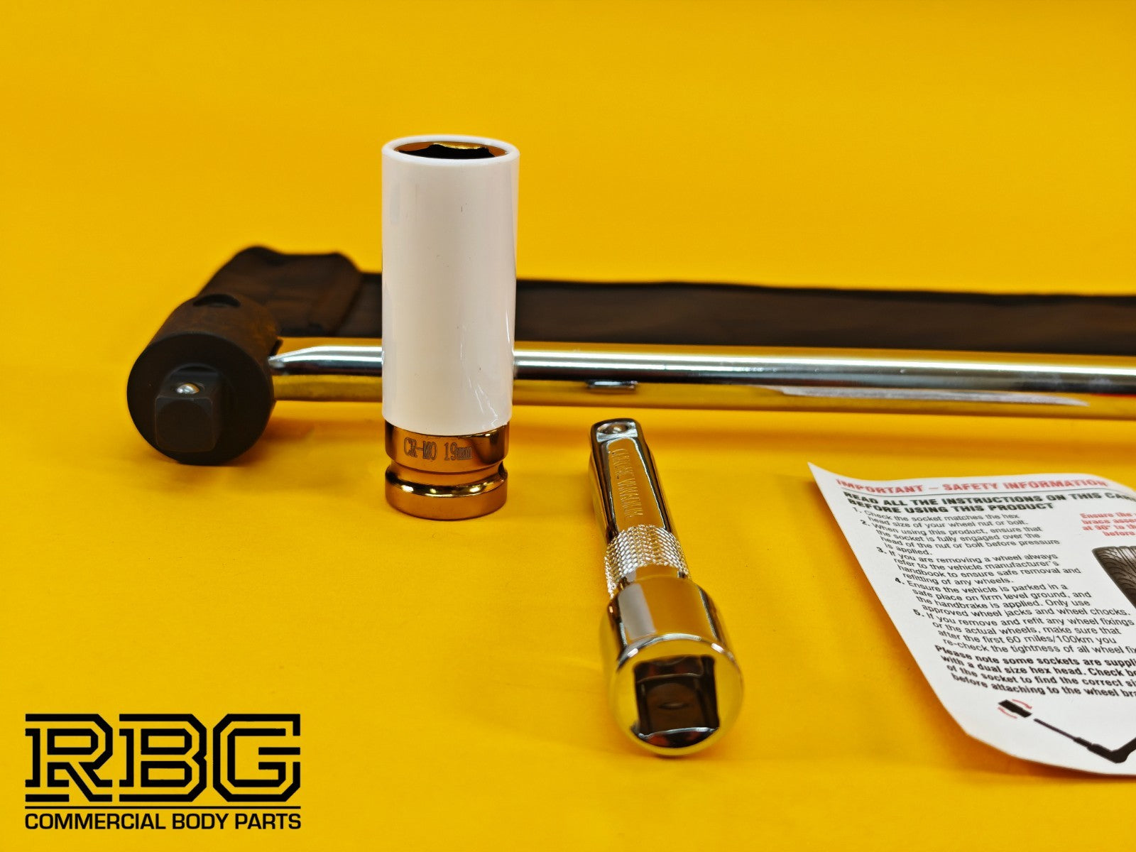 Vehicle Wheel Brace Kit 19mm Pro Sleeved Socket Protective Gloves Extension Bar