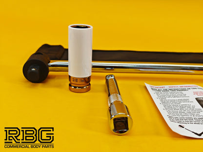 Vehicle Wheel Brace Kit 19mm Pro Sleeved Socket Protective Gloves Extension Bar