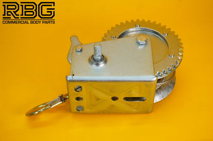 Manual Hand Winch 1200lb + Steel Rope 8m & Hook for Trailer Caravan Boat Marine