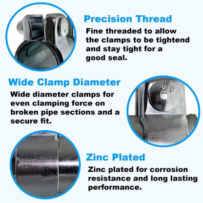 Exhaust Pipe Connector Joiner Adjustable Heavy Duty Tube Adapter VARIOUS SIZES
