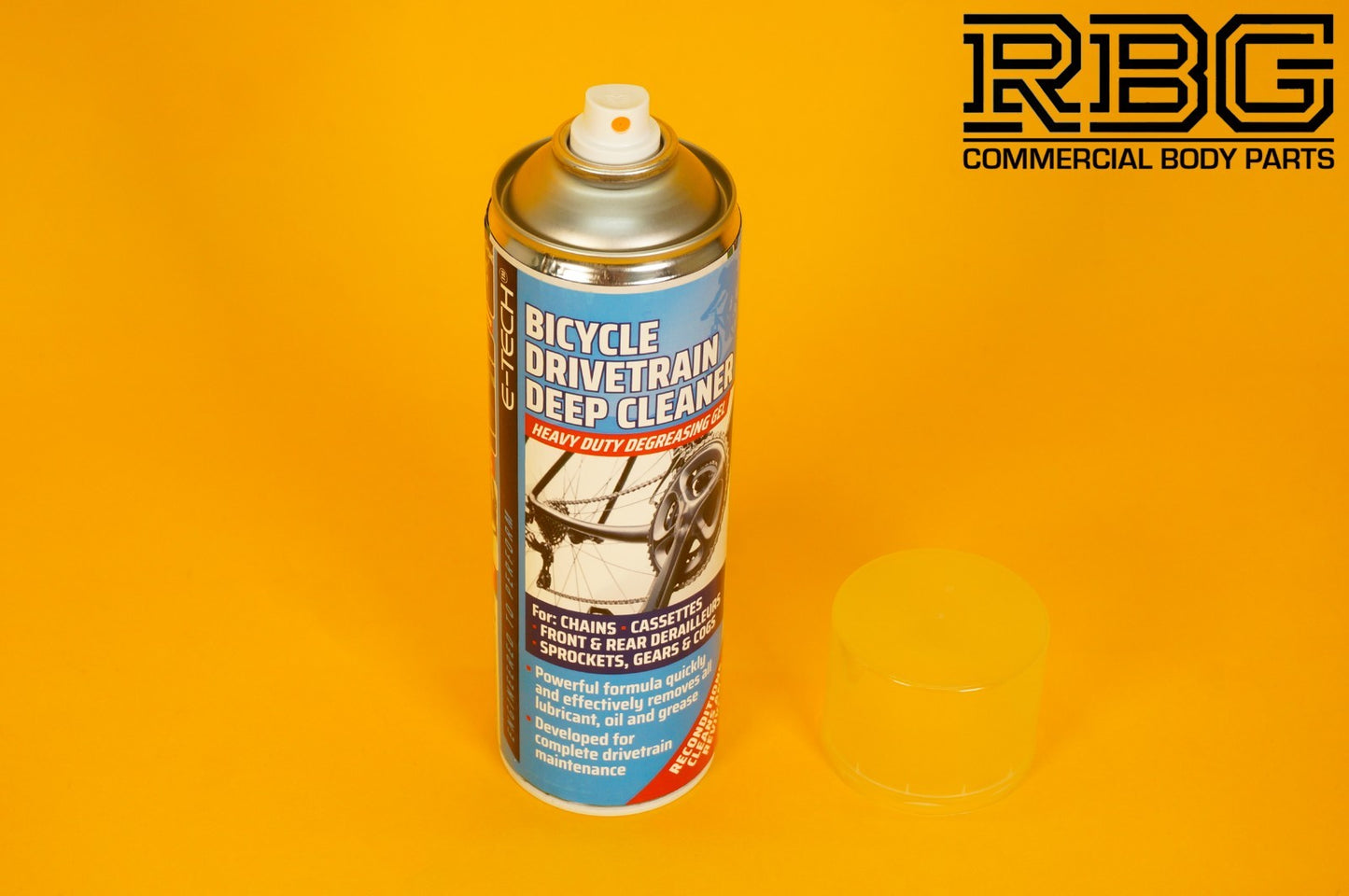 Bicycle Chain Drivetrain Cleaner E-TECH 500ml Bike Deep Fast-Acting Gel Cleaner