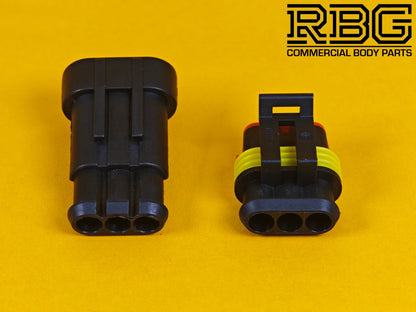 SuperSeal Connector Pair Assembly AMP 3 Way Female/Male Wiring Waterproof IP67