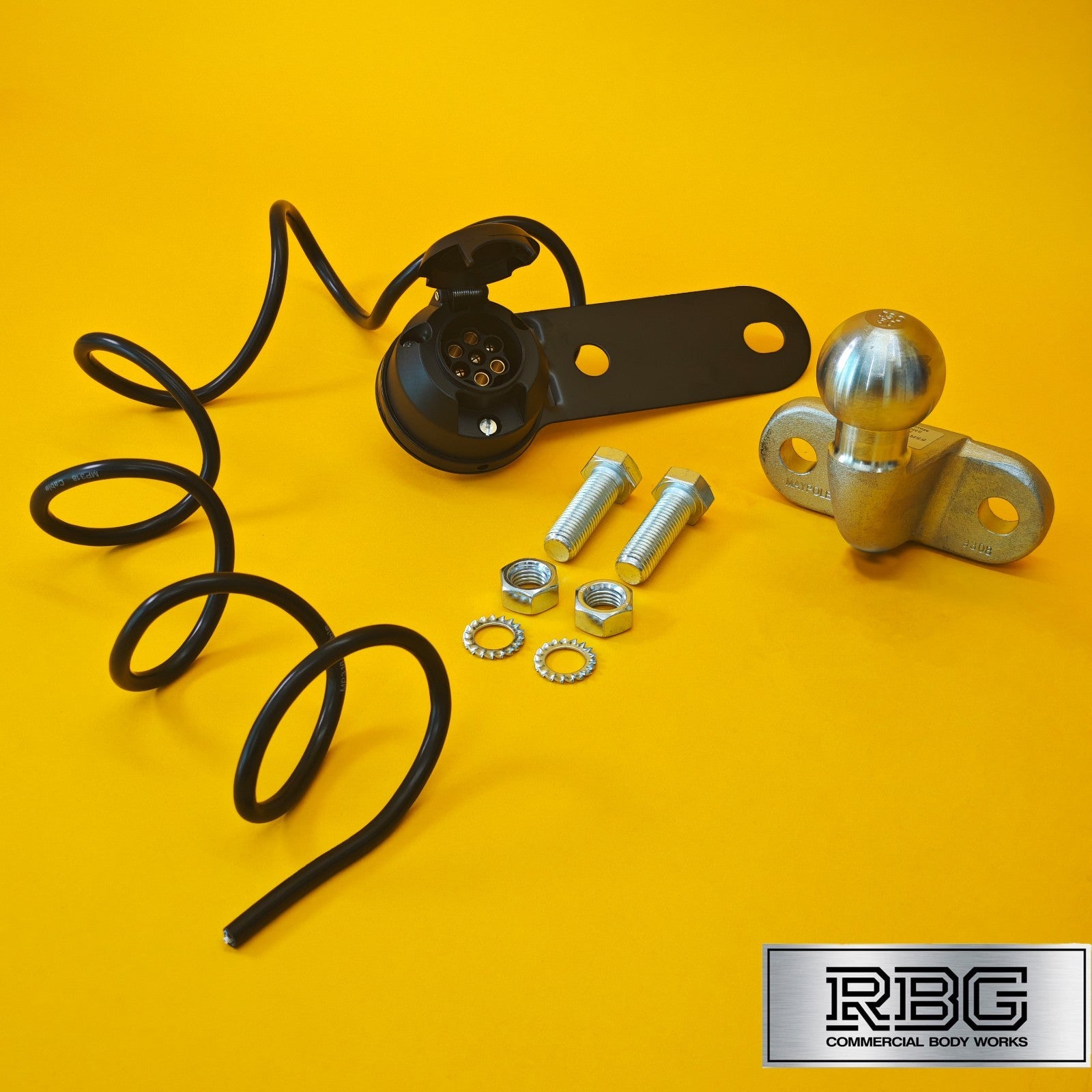 Tow Ball + Socket Assembly 12N 7 Pin 50mm Tow Hitch Silver E Approved Caravan UK