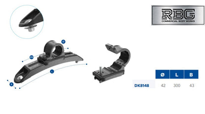 Twin Wheel Round Mudguard + Brackets & Wing Stays 860X450mm Plastic Domar Trucks