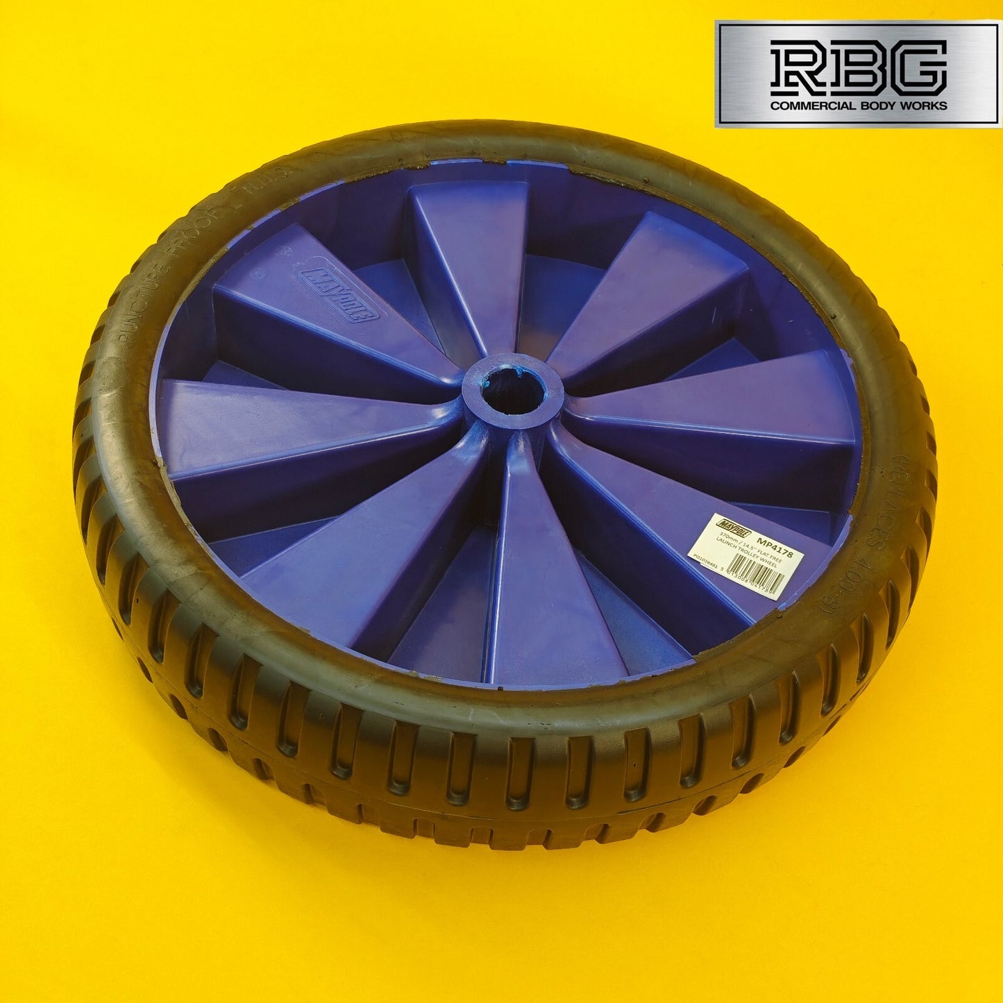 Launch Trolley Wheel 14.5″ 370mm Flat Free Boat Trailers Dinghy Puncture Proof
