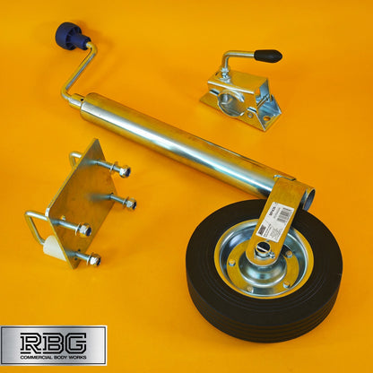 48mm Jockey Wheel + Clamp + Fixing Kit For Trailer / Caravan 100Kg 570mm-810mm