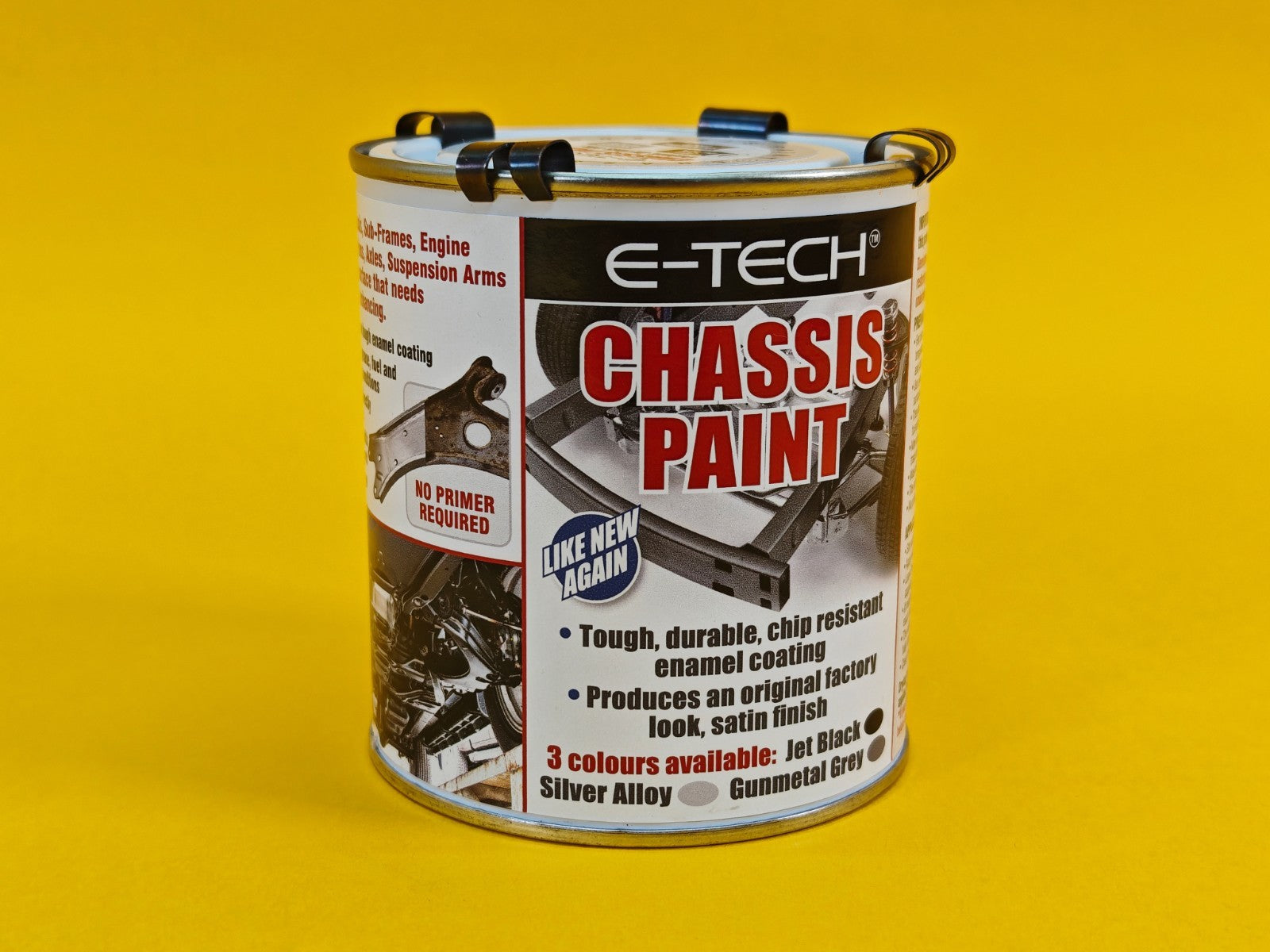 Chassis Paint JET BLACK Brush On Chip Resistant Car Van Trailer 500ML E-Tech UK