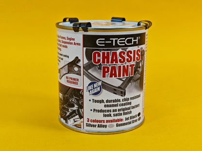 Chassis Paint JET BLACK Brush On Chip Resistant Car Van Trailer 500ML E-Tech UK