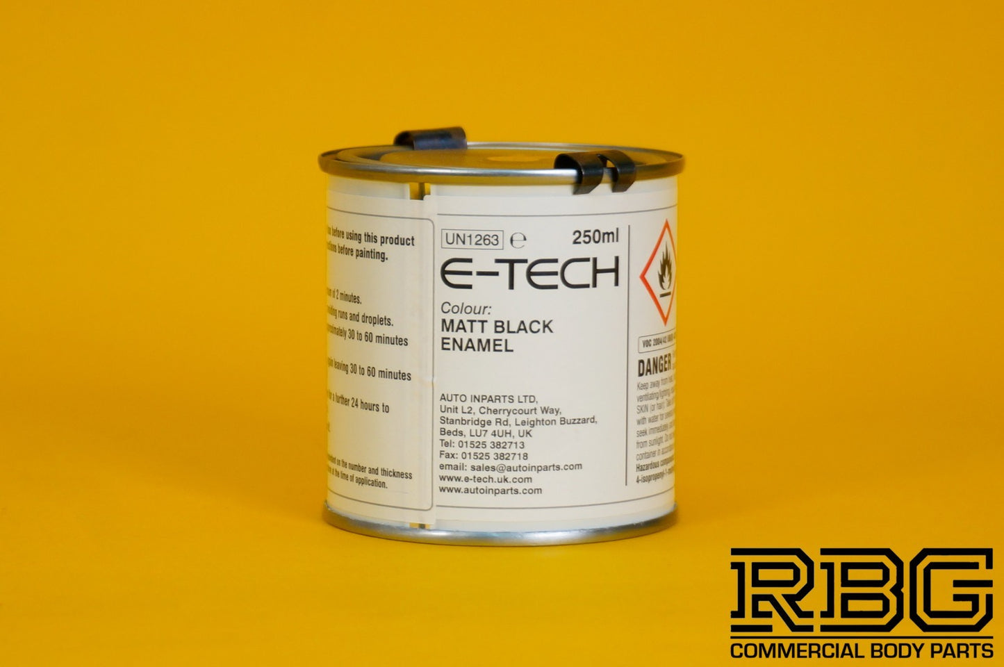 Engine Enamel Paint MATT BLACK E-TECH 250ml Heat Resistant for Car Motorbike