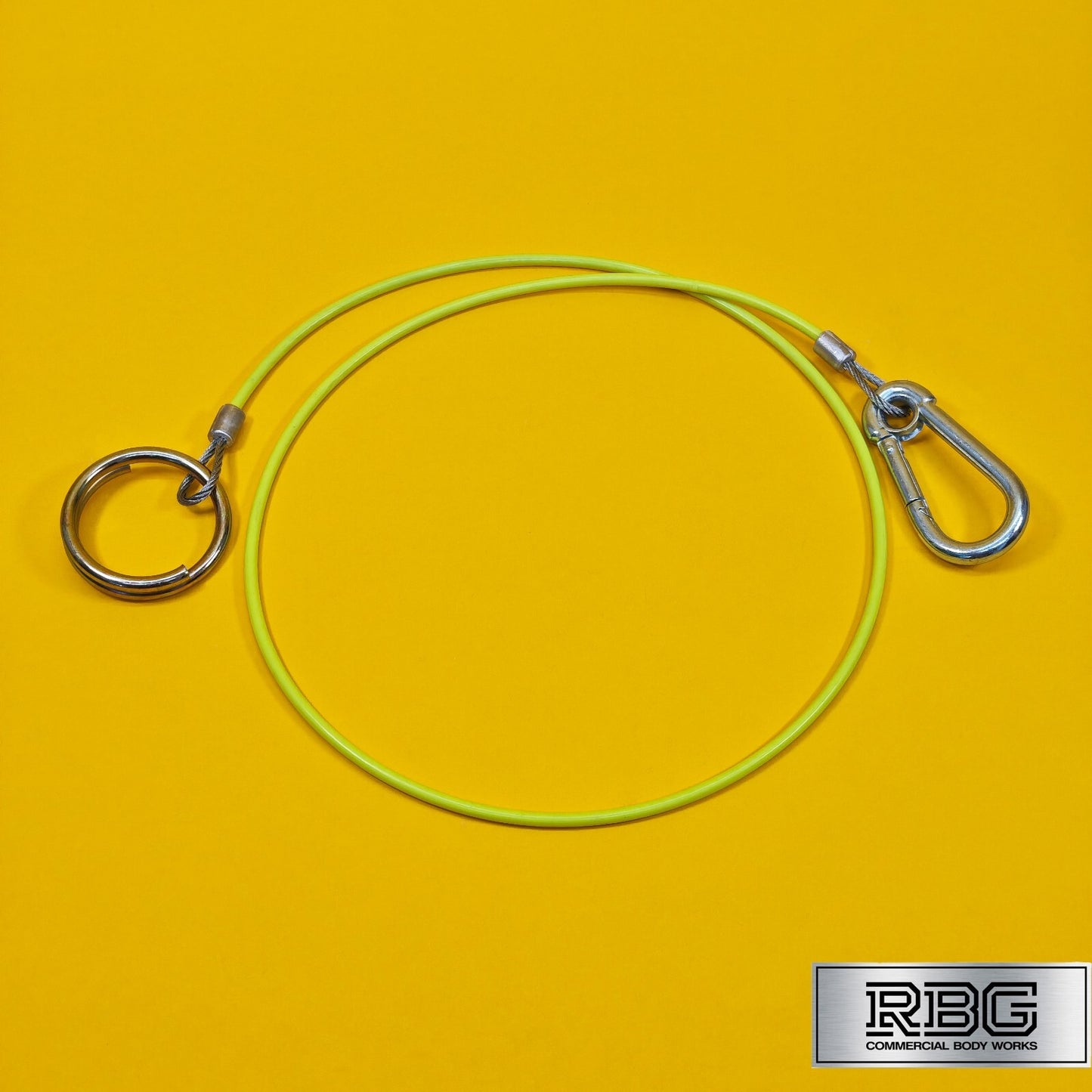 Breakaway Cable PVC Fluorescent Yellow 1mx3mm Trailer Caravan Safety Brake Cable