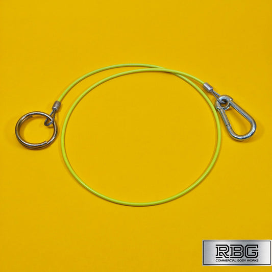 Breakaway Cable PVC Fluorescent Yellow 1mx3mm Trailer Caravan Safety Brake Cable