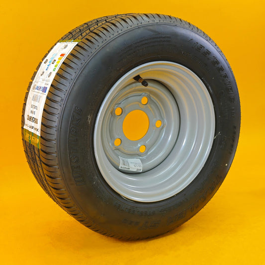 Wheel & Tyre 10″ 195/55R10C for Trailers 5 Stud 112mm PCD Silver Diameter 10″ UK