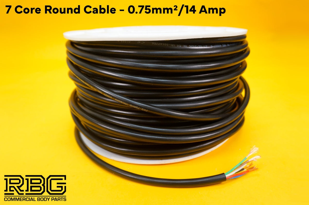 7 CORE Cable 14 AMP ROUND for Trailer Caravan Marine LED Lights VARIOUS LENGTHS