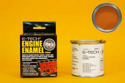 Engine Enamel Paint VARIOUS COLOURS E-TECH 250ml Heat Resistant Car Motorbike UK
