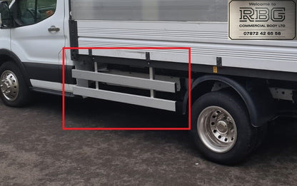 Ford Transit single cab crash rails. Side guards without corner pillars.