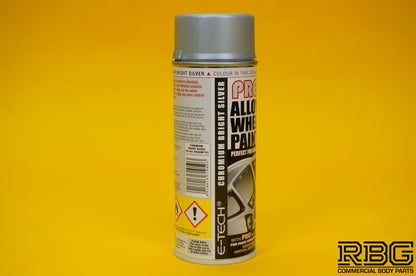 PRO Alloy Wheel Paint CHROMIUM BRIGHT SILVER Refurbish & Refresh Spray E-TECH