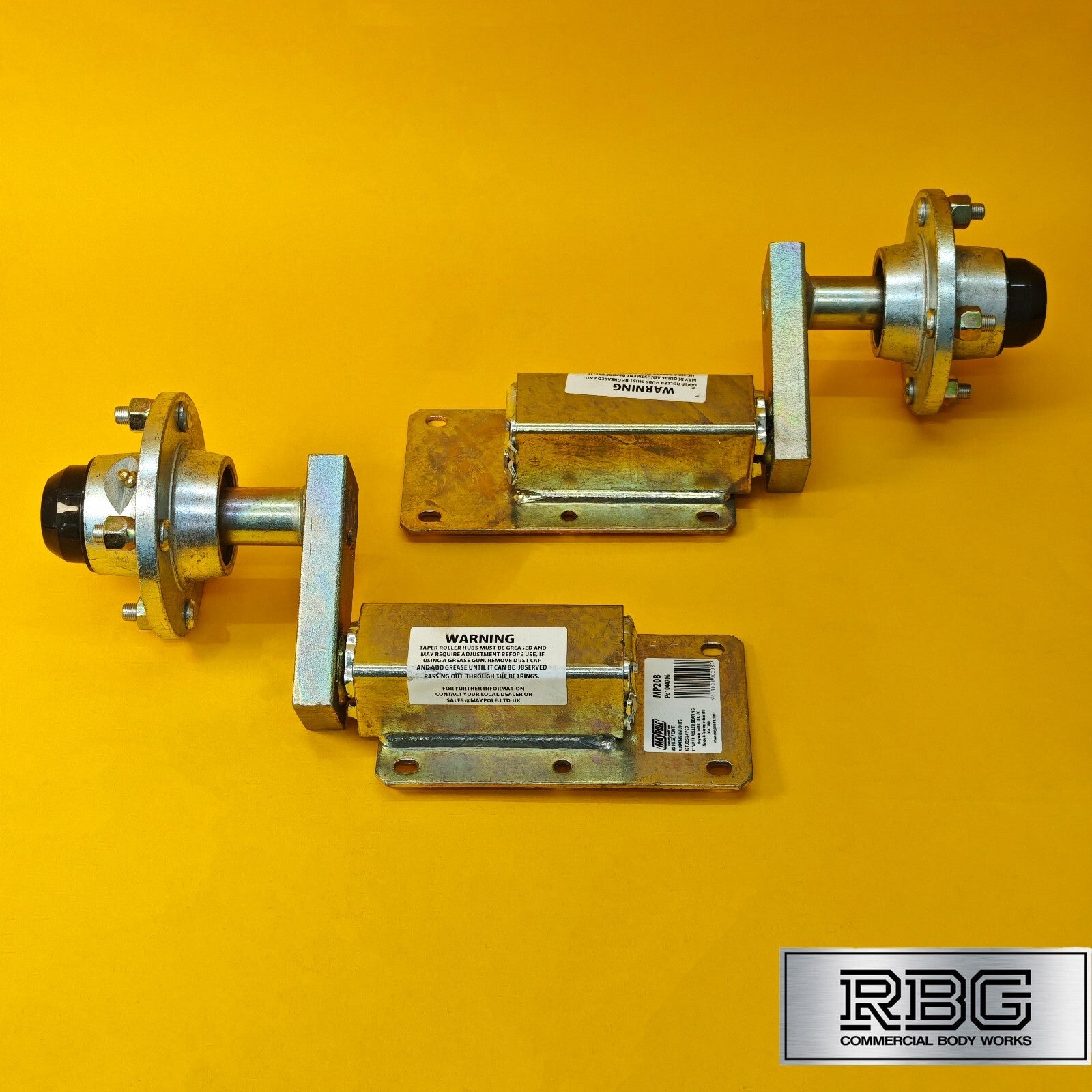 Suspension Unit & Hub PAIR 350kg Zinc Plated With 4 Studs On 4" PCD for Trailers