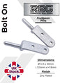 2x Bolt-On Gudgeon Hinge Pins, Zinc Plated. For Tailboards, Tipper Dropsides.
