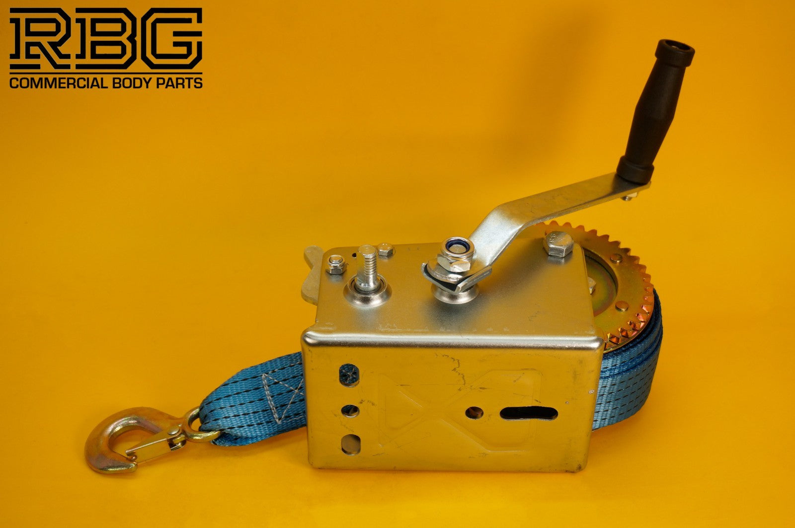 Manual Hand Winch 2000lb + Strap 10m & Hook Trailer Caravan Boat Winch Marine