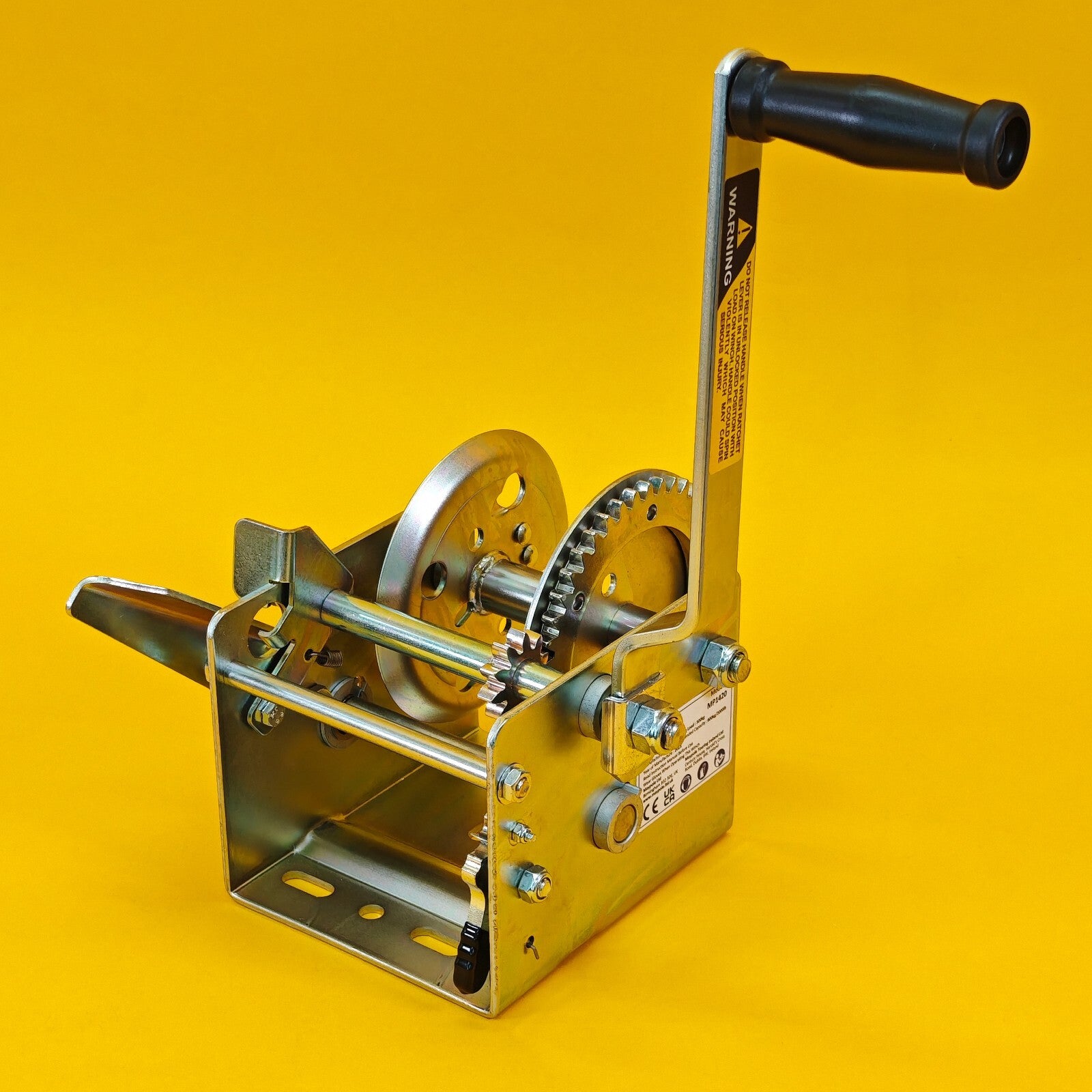 2000Lb Professional Hand Winch 900Kg With Hand Brake Dual Speed Heavy Duty UK