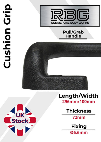 1x Large Steel Core Soft Grip Grab Pull Handle BLACK Trucks Trailers Buses...