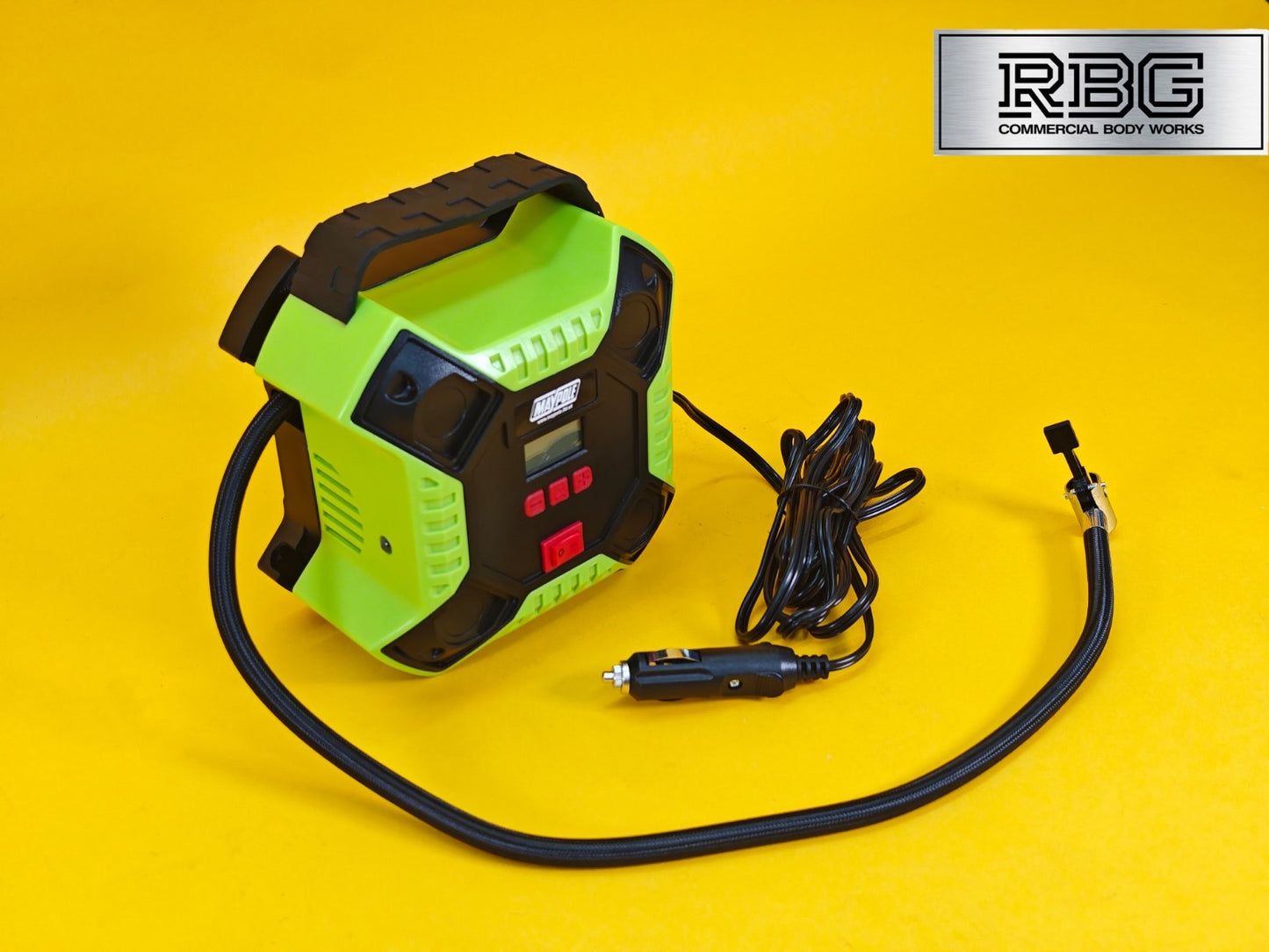 Car Tyre Air Compressor Digital Pump Maypole Portable 12V Tyre Inflator + LED