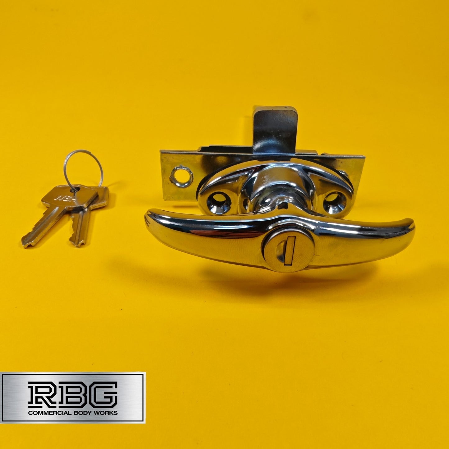 Chrome T Handle & Budget Lock Set Lever Latch for Trailer Horsebox Caravan UK