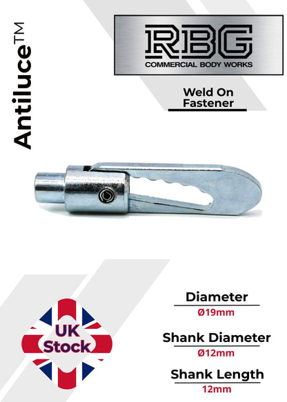 Heavy Duty Tail Gate Fixing Pin SET Antiluce Fastener M12 x 12mm Weld On